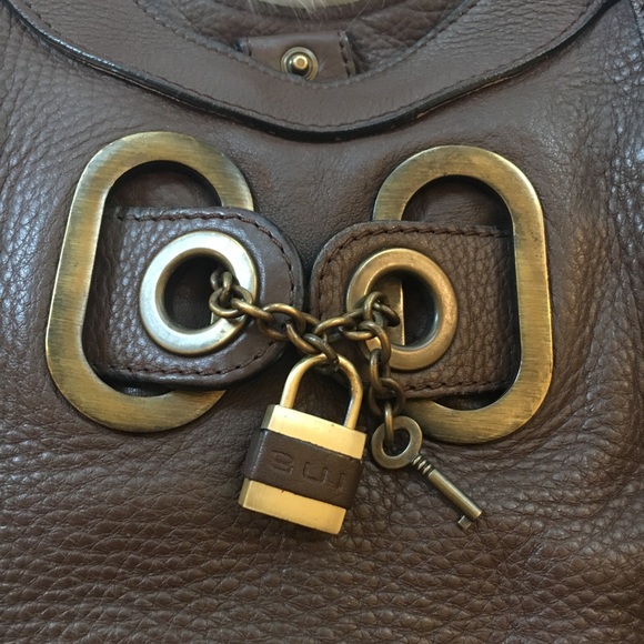Barbara Bui Pebbled Leather Lock Bag - Picture 3 of 7